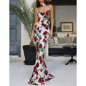 Alexandra Miro Isla Maxi Dress - XS Pink Roses